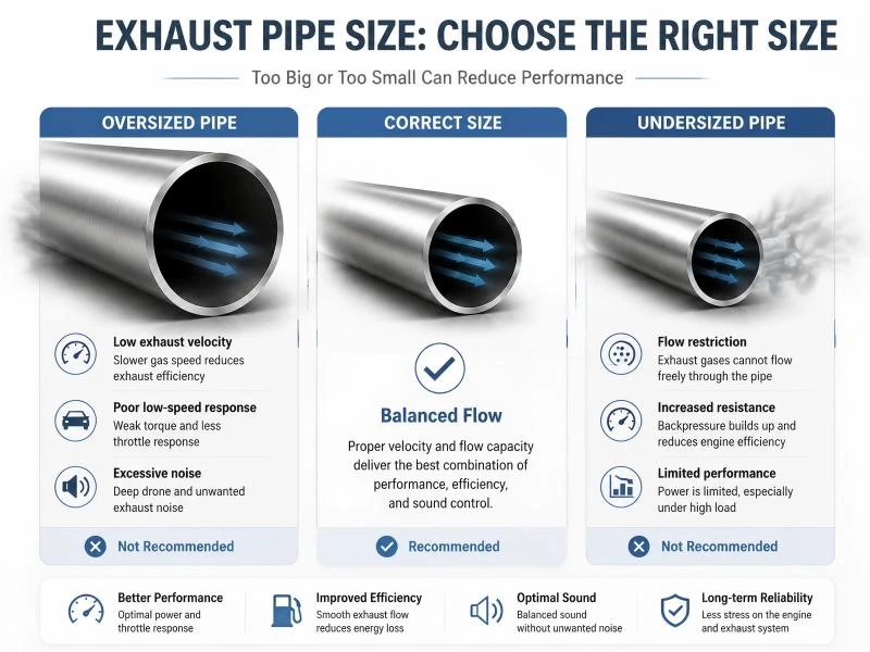 Exhaust Pipe Diameter Guide: How Size Affects Performance and Sound